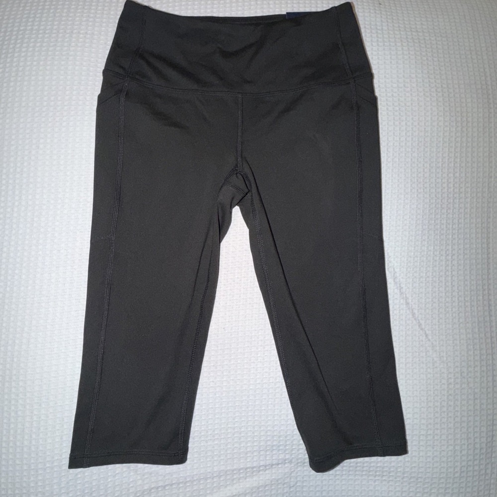 DSG Women's Momentum High Rise Crop Blk Leggings W/Side Pockets Sz XXS
